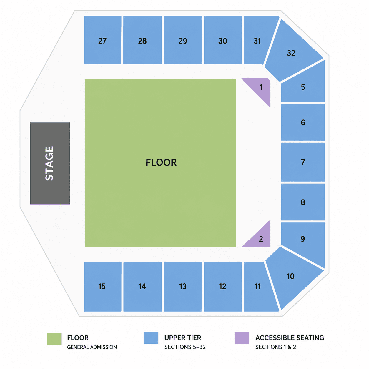 Adelaide Entertainment Centre — Seating map