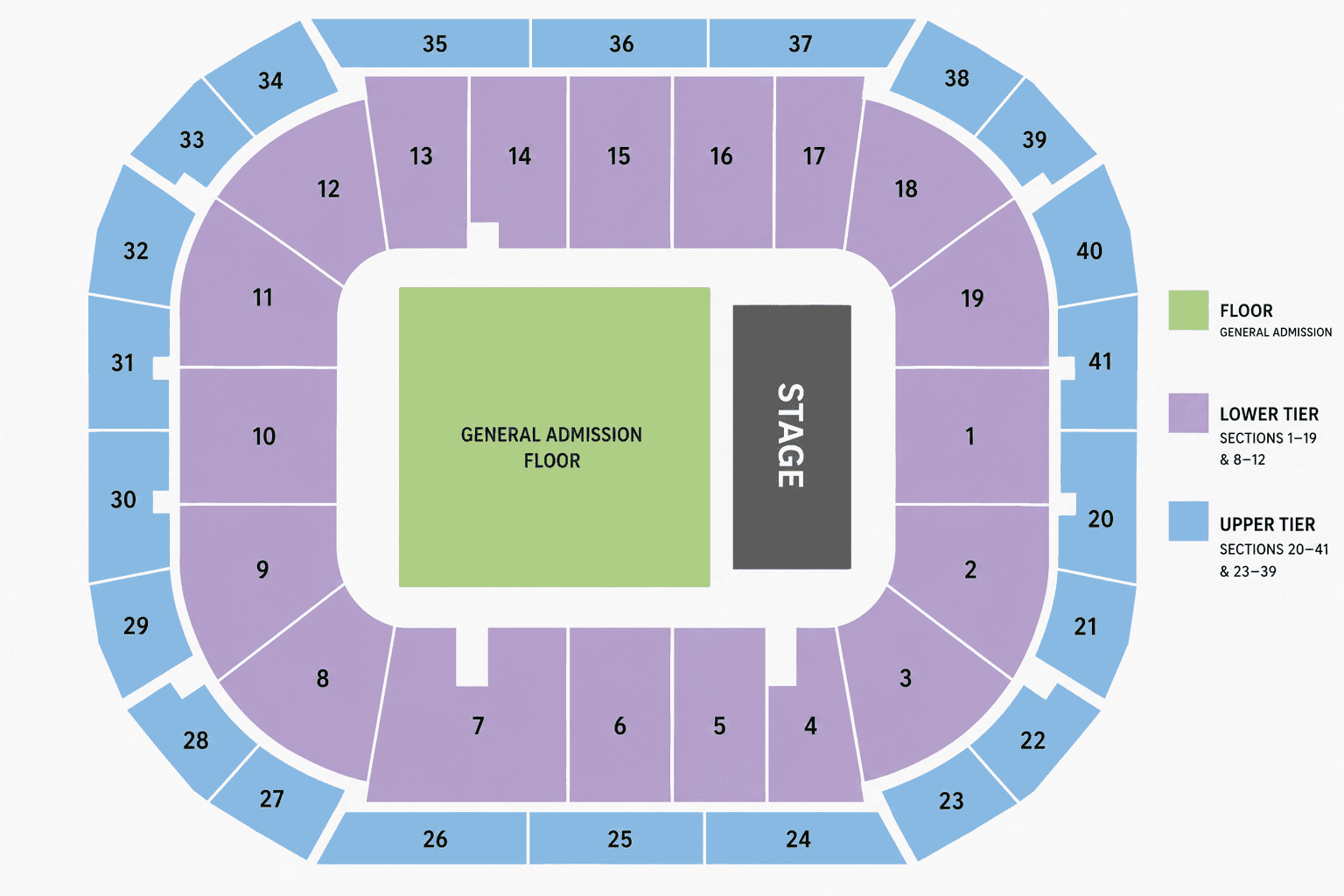 Margaret Court Arena — Seating map