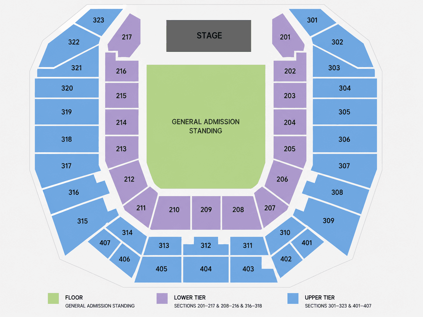 RAC Arena — Seating map